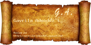 Gavrila Adeodát névjegykártya